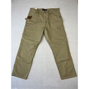 Wrangler Riggs Pants Mens 42x34 Tan Ripstop Ranger Workwear Pants Straight Leg